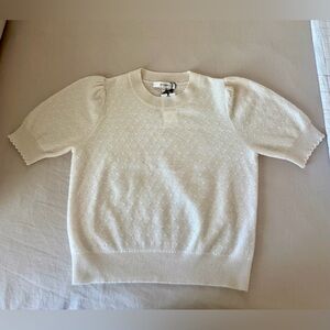 Frame 100% Cashmere Cream Textured Sweater